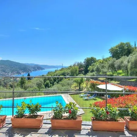 Vila Costa Dei Gelsomini - 5 Posti Letto, Piscina E Giardino Privato Vista Mare Rapallo